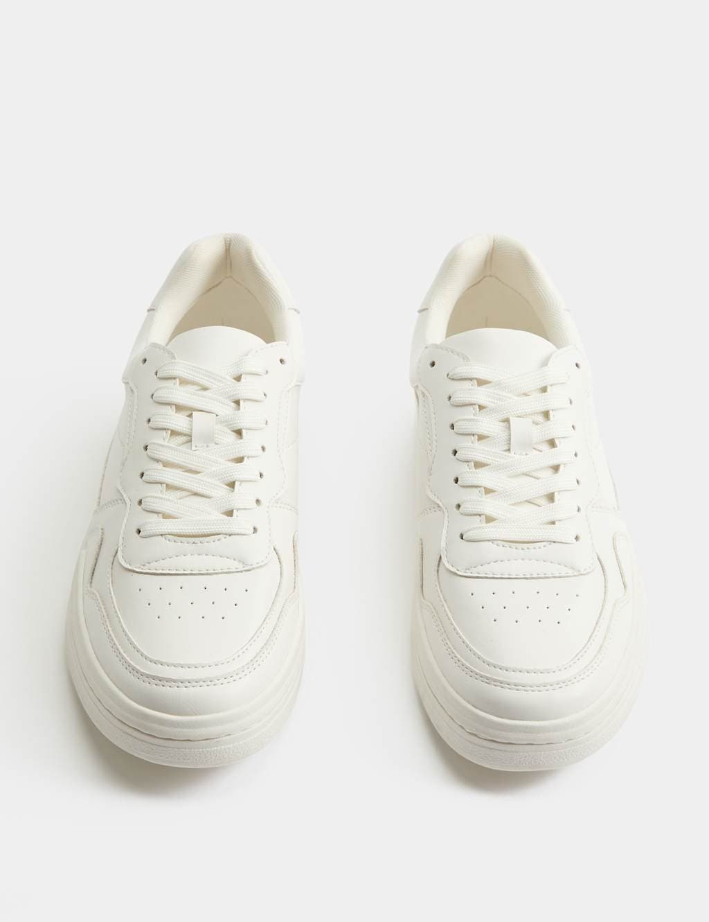 Marks & Spencer M&S White Mix Lace-Up Club Trainers