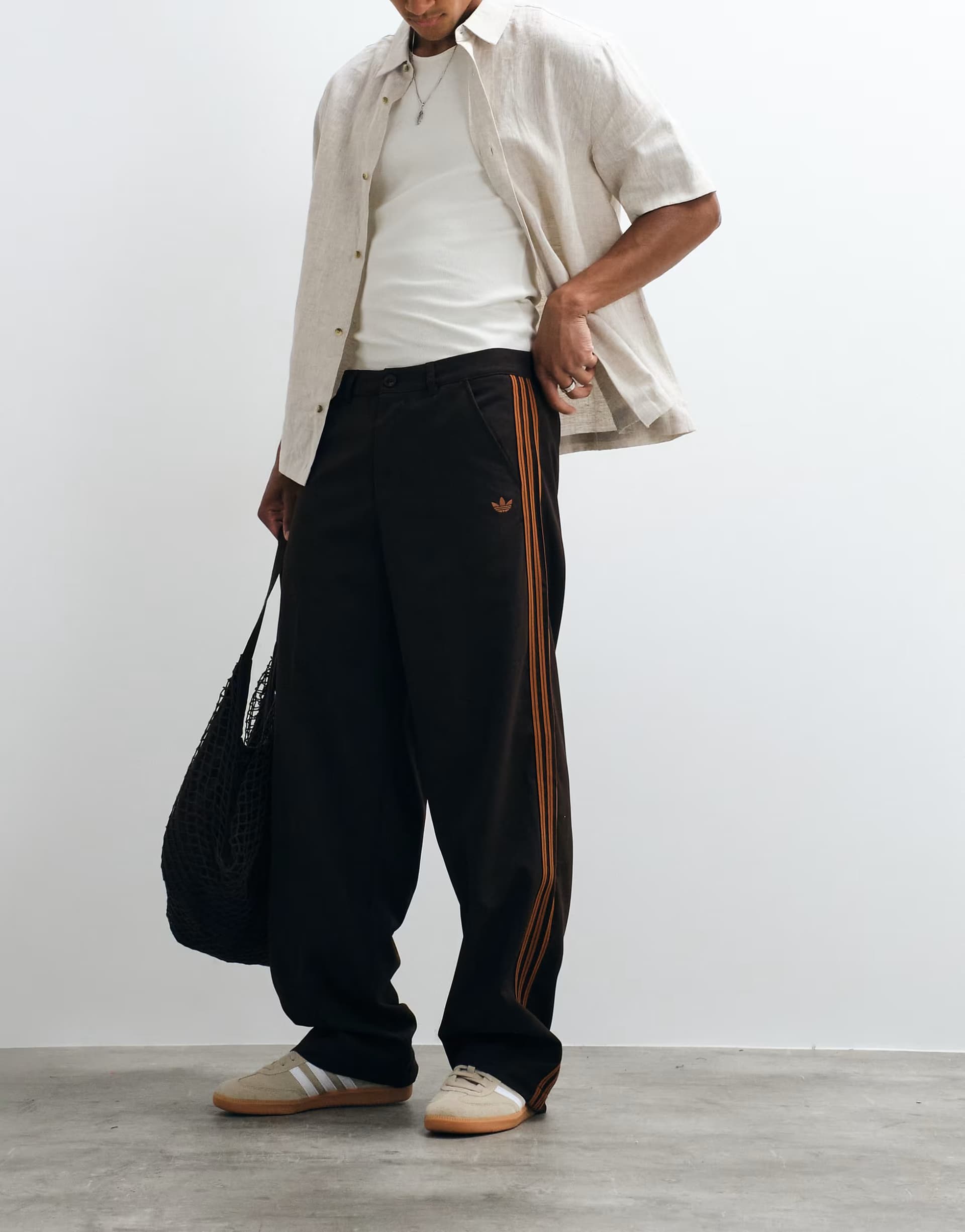 ASOS adidas Originals Firebird tailored trousers in aurora coffee
