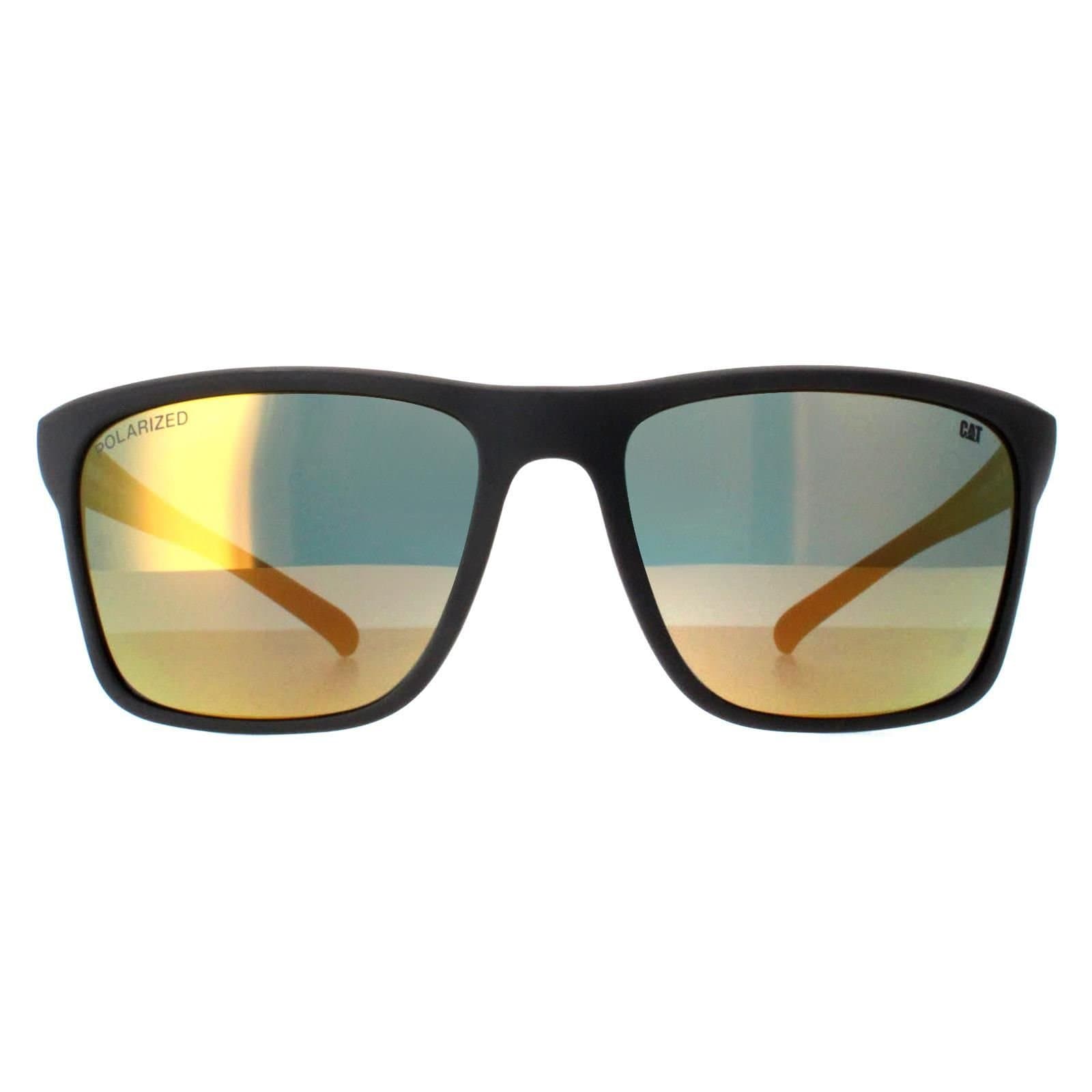 Caterpillar Caterpillar Men's Rectangle Matte Grey Orange Polarized CTS-8012
