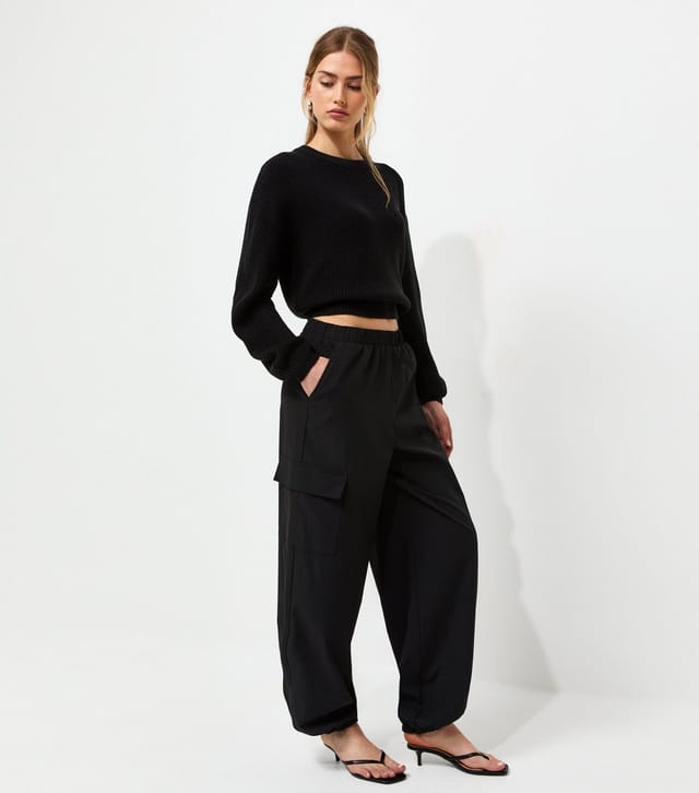 New Look Women's Black Ribbed Knit Meet The Jean Jumper New Look - 3