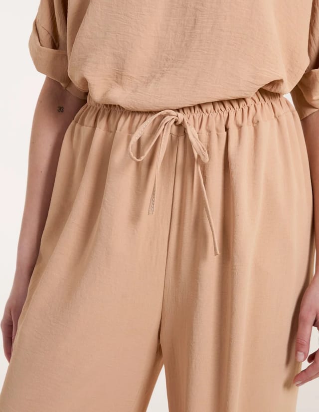 Blue Vanilla Drawstring Wide Leg Trousers - 3