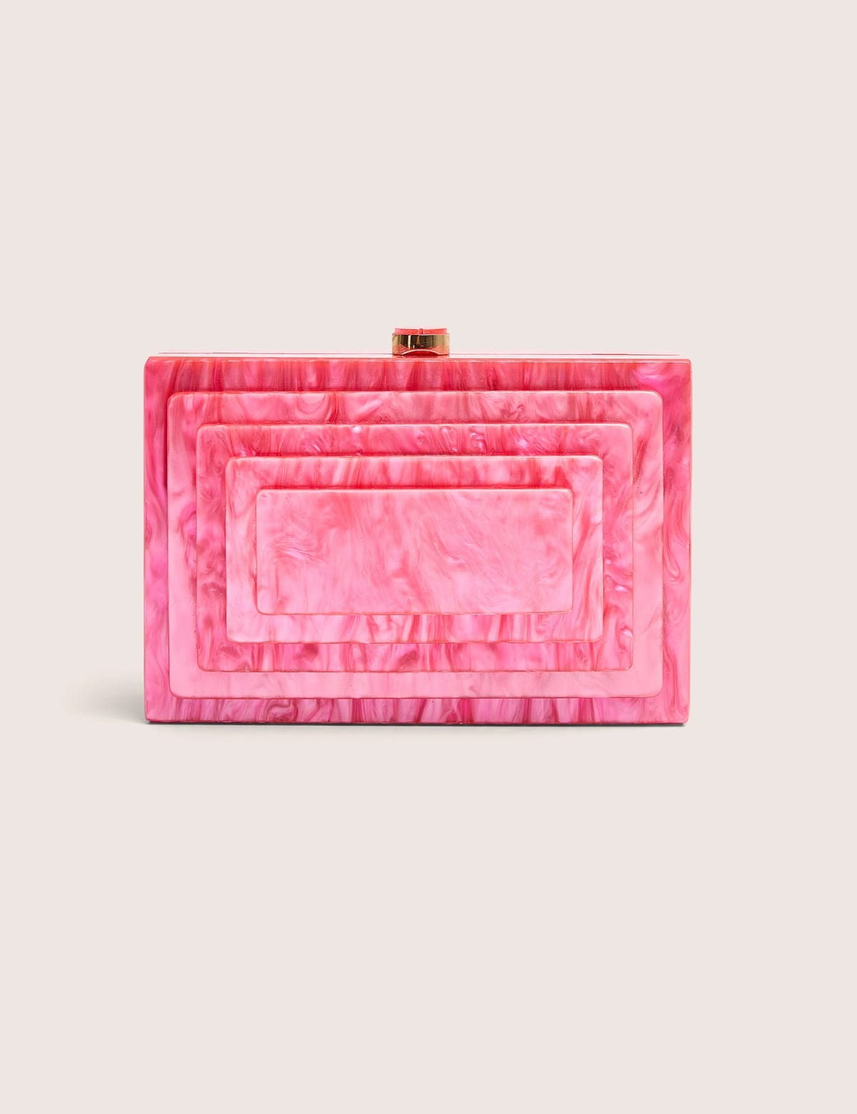 Public Desire The Cali Marble Resin Rectangle Clutch Bag in Pink - 1