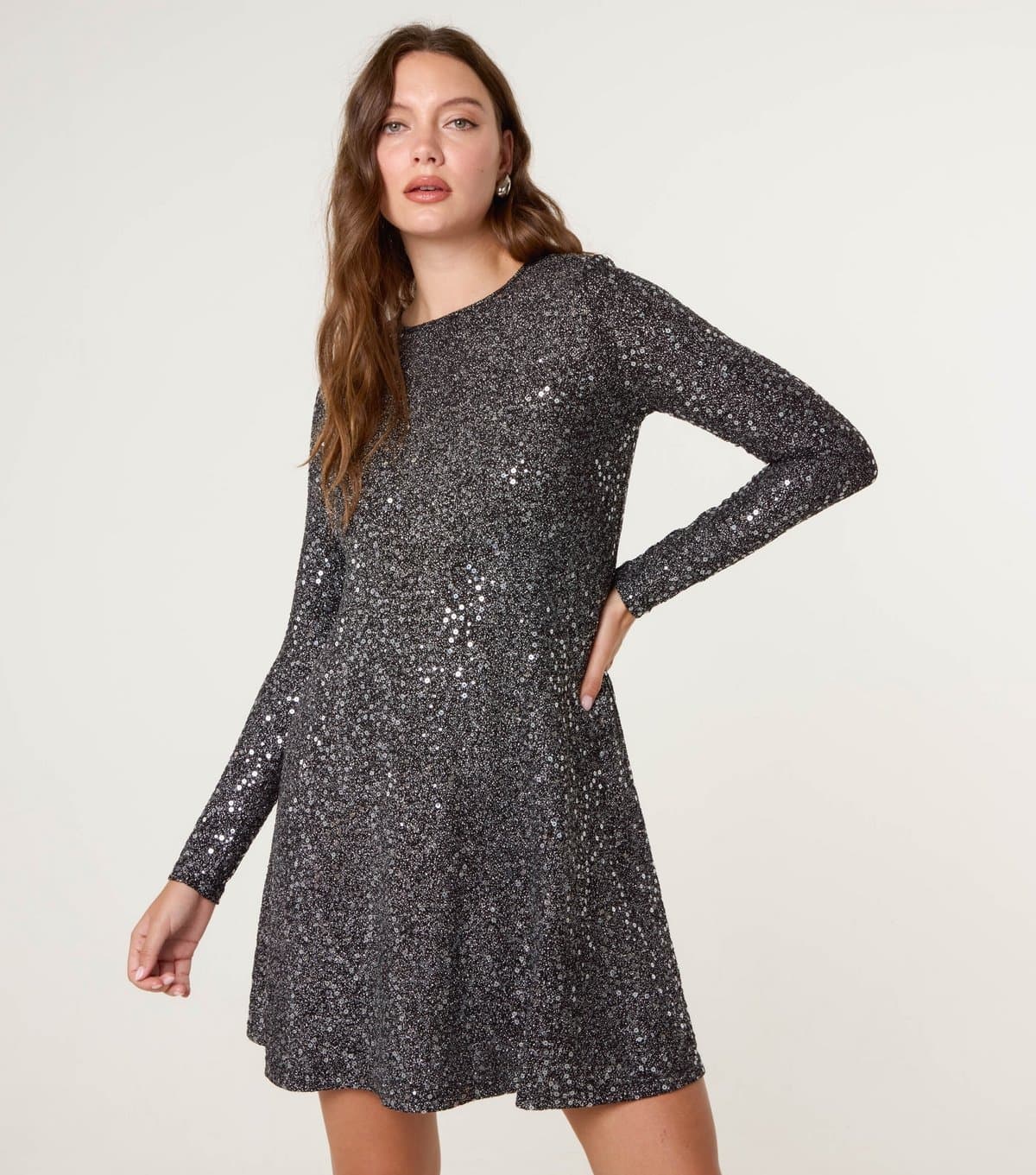 Blue Vanilla Women's Black Sequin Mini Dress Blue Vanilla New Look