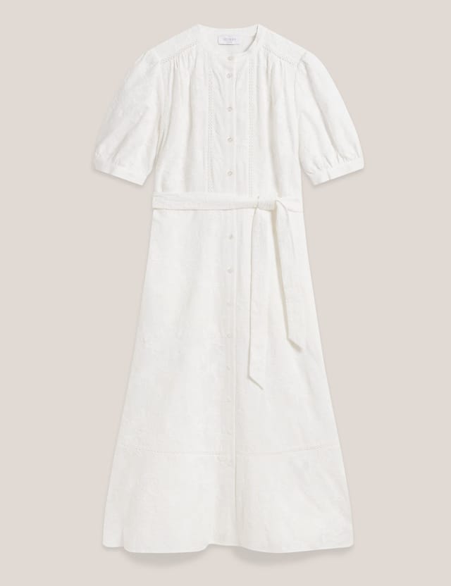 Hobbs London Hobbs London Women's Amani Short Sleeve Midi Dress in Natural White - 2
