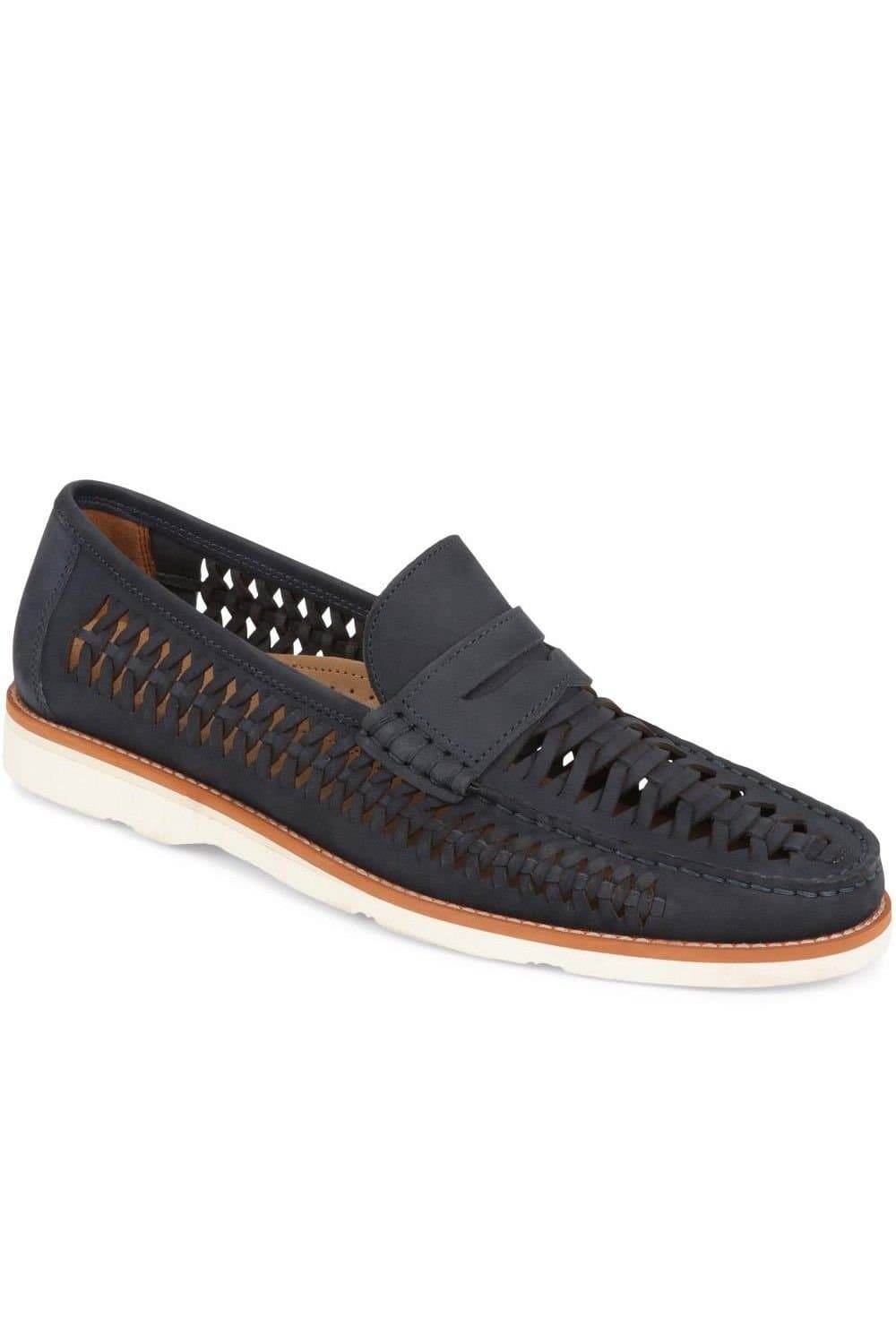 Jones Bootmaker Jones Bootmaker Navy Leather Moccasins