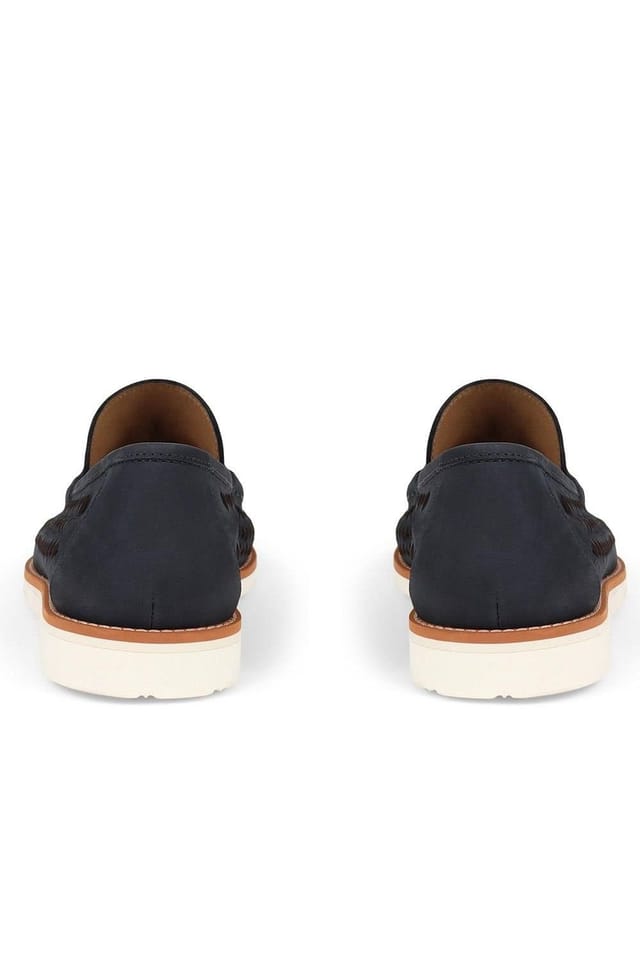 Jones Bootmaker Jones Bootmaker Men's Riptide Leather Moccasins in Navy - 3