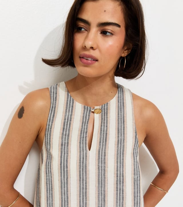 New Look Women's White Striped Shift Mini Dress New Look - 2