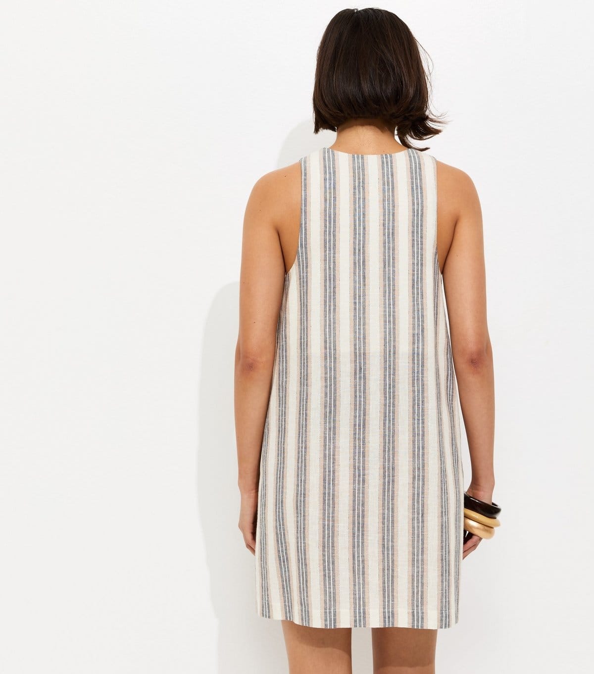 New Look Women's White Striped Shift Mini Dress New Look - 4