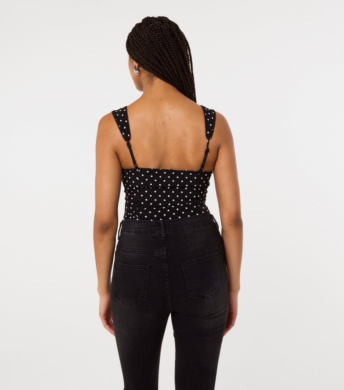 Pink Vanilla Women's Black Polka Dot Corset Top Pink Vanilla New Look - 4