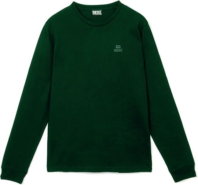 Diesel Diesel Men's Small Monotone Logo Long Sleeve Green T-Shirt - 1