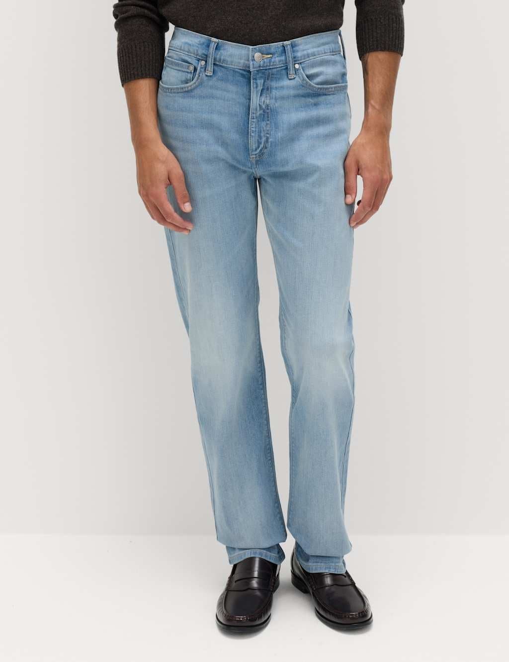 Marks & Spencer M&S Straight Fit Stretch Jeans in Blue