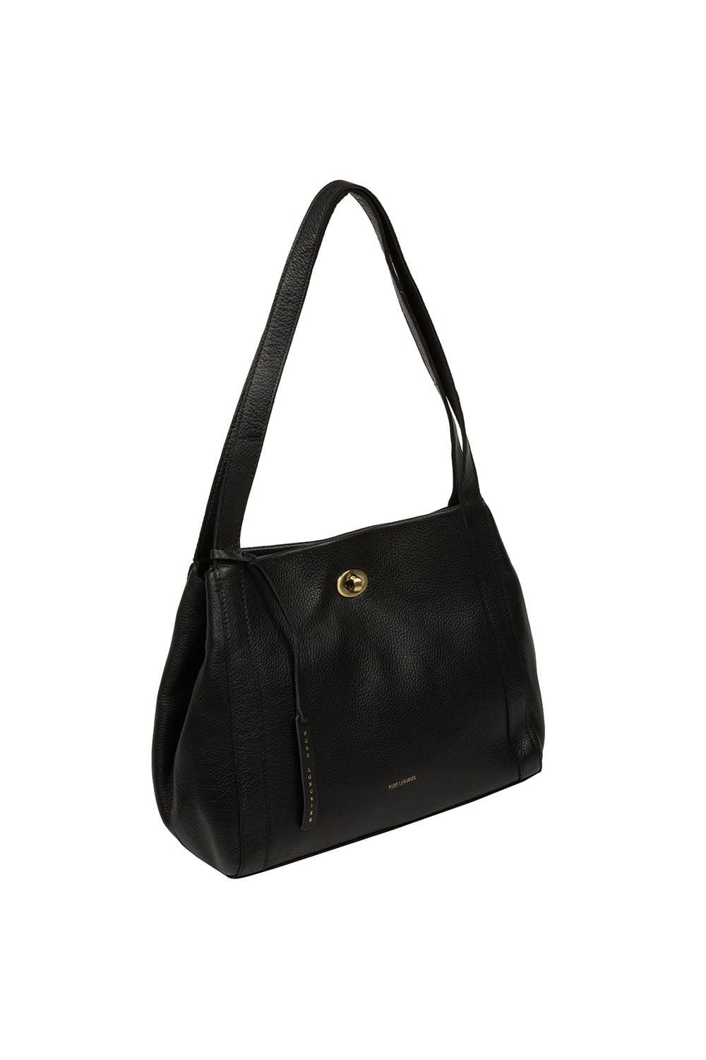Pure Luxuries London Pure Luxuries London Women's 'Zoff' Leather Handbag in Black - 4