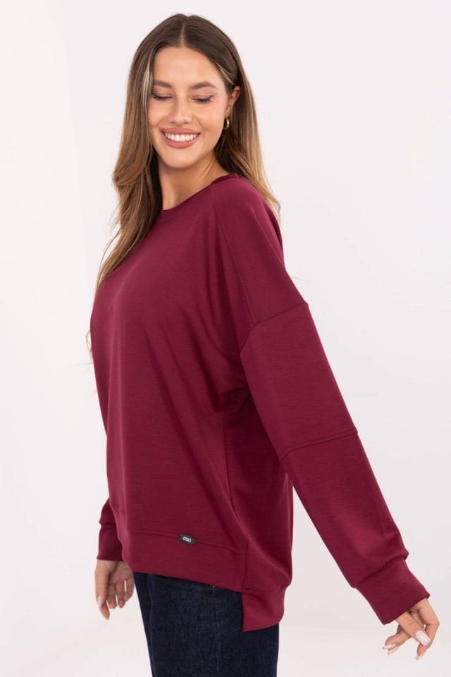Love Lace Love Lace Women's Buttery Soft Viscose Elastane Sweatshirt in Burgundy - 2