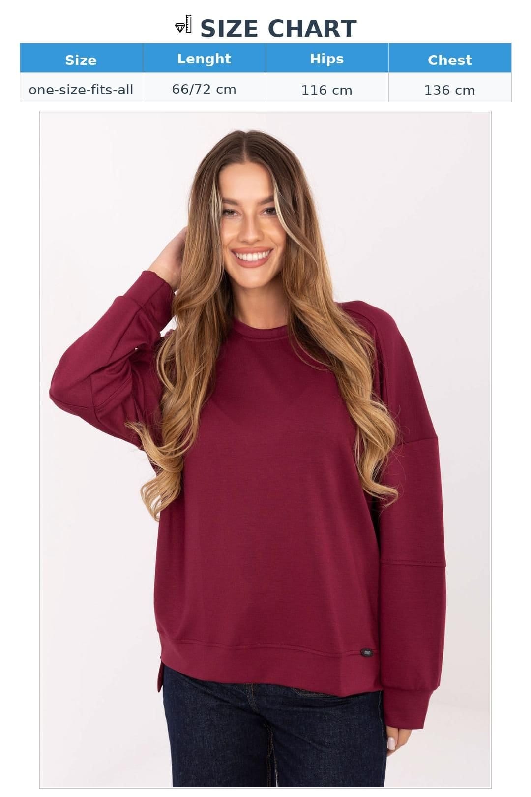 Love Lace Love Lace Women's Buttery Soft Viscose Elastane Sweatshirt in Burgundy - 4