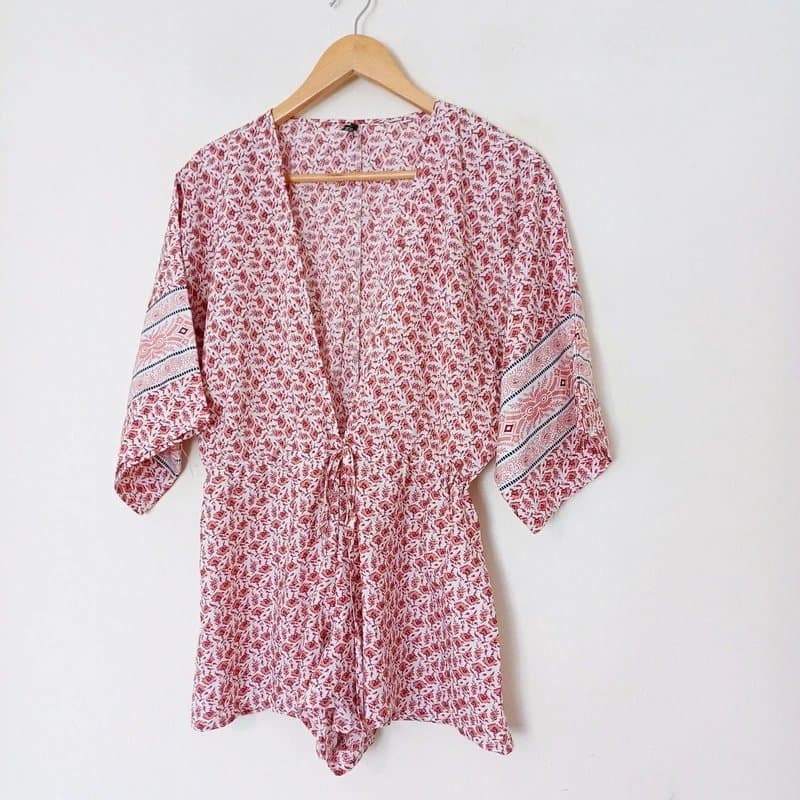 Influence Influence flare sleeved plunge neck jumpsuit - playsuit size 8 worn once