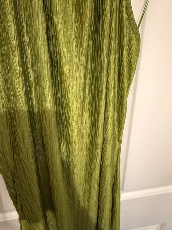 New Look Green Summer Halter Dress with Side Slit - 1