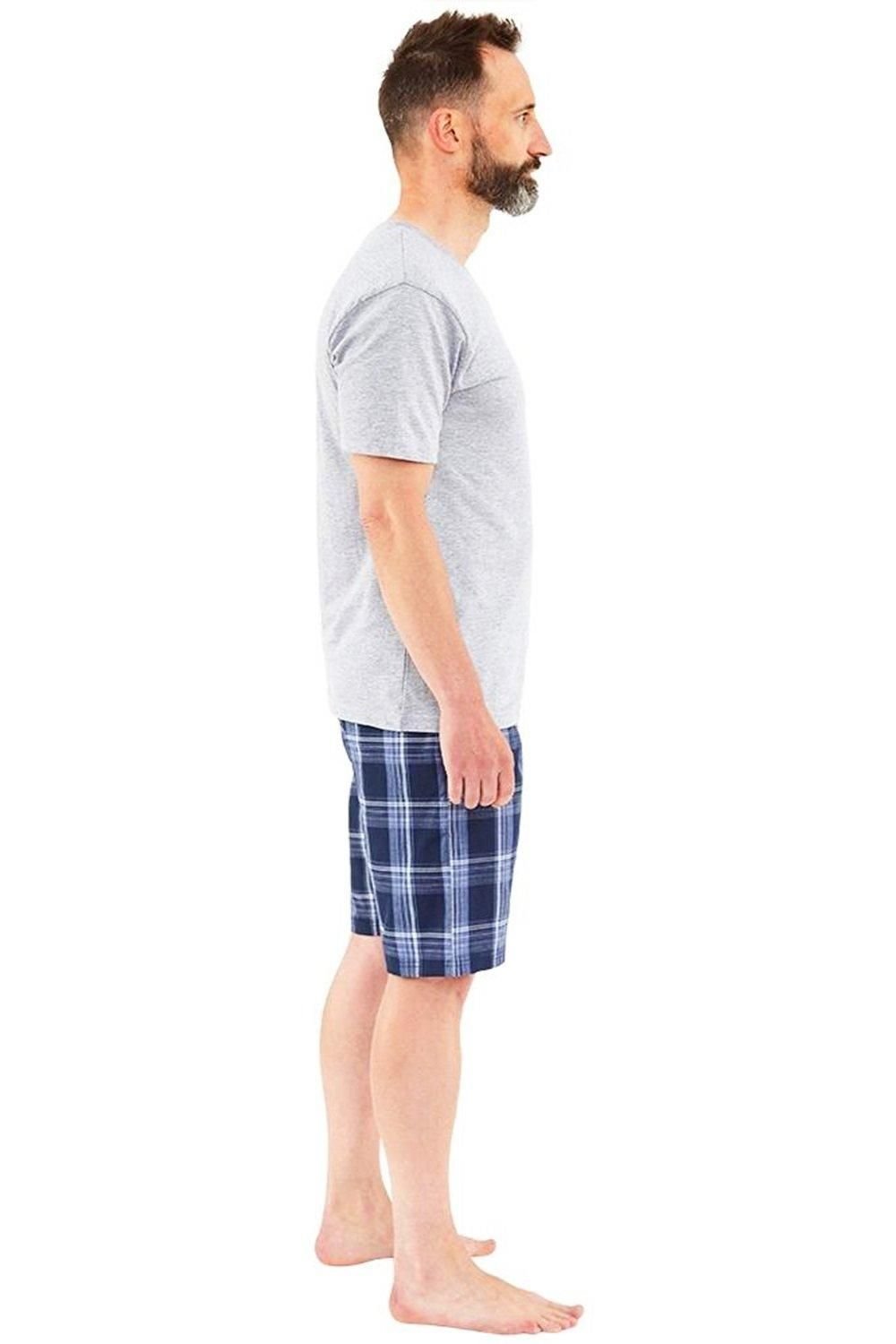 Just Essentials Just Essentials Men's Mens Check Short Pyjama Set in Grey - 3