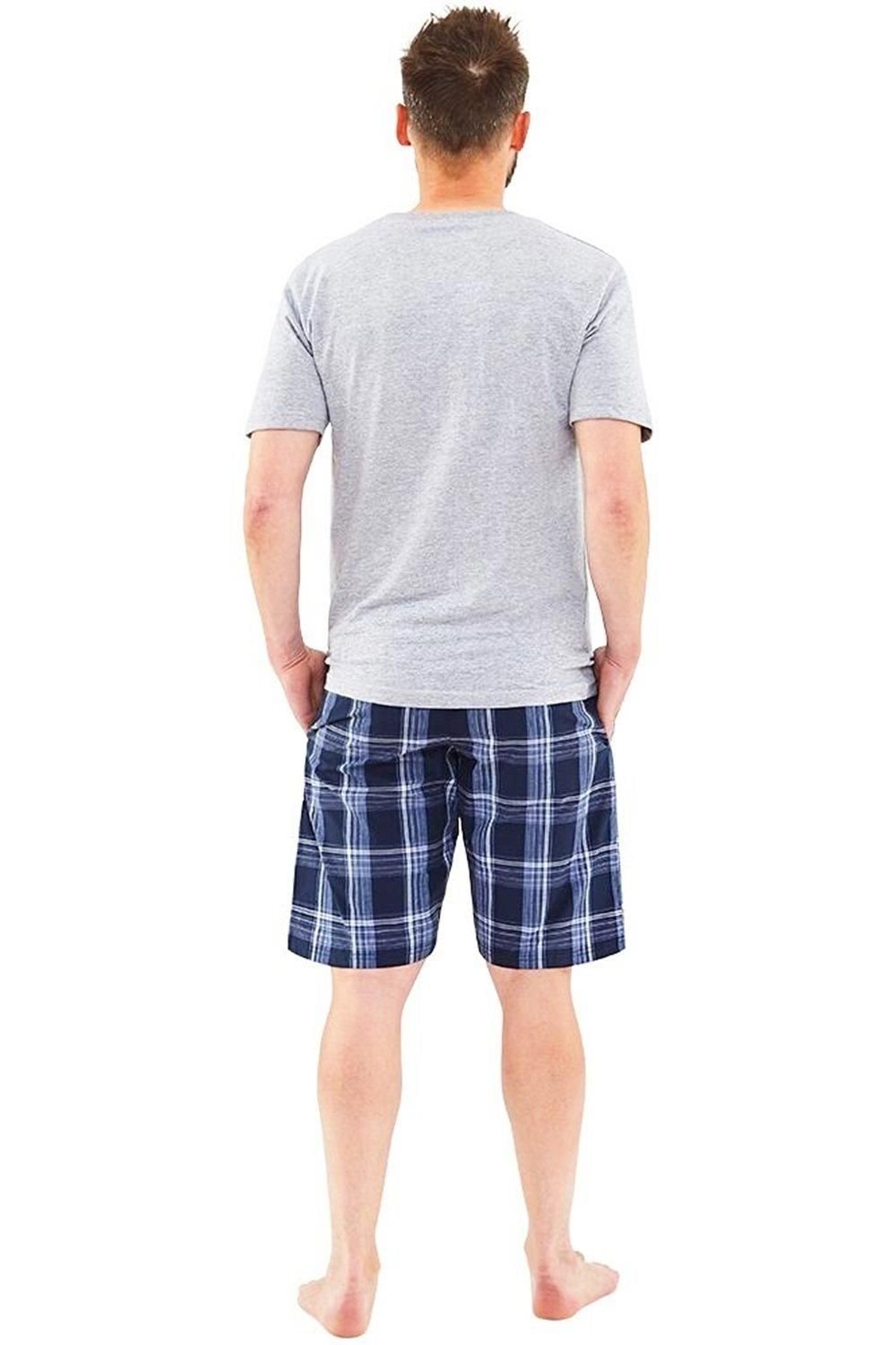 Just Essentials Just Essentials Men's Mens Check Short Pyjama Set in Grey - 4