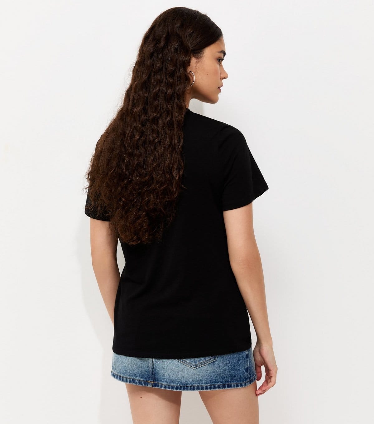 New Look Women's Black Cotton Orange Print Relaxed Fit T-Shirt New Look - 4