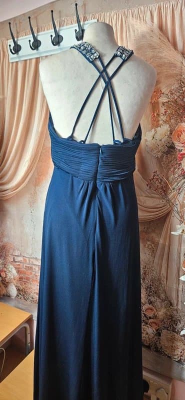 Kaleidoscope Kaleidoscope Navy Embellished Maxi Dress – UK 14