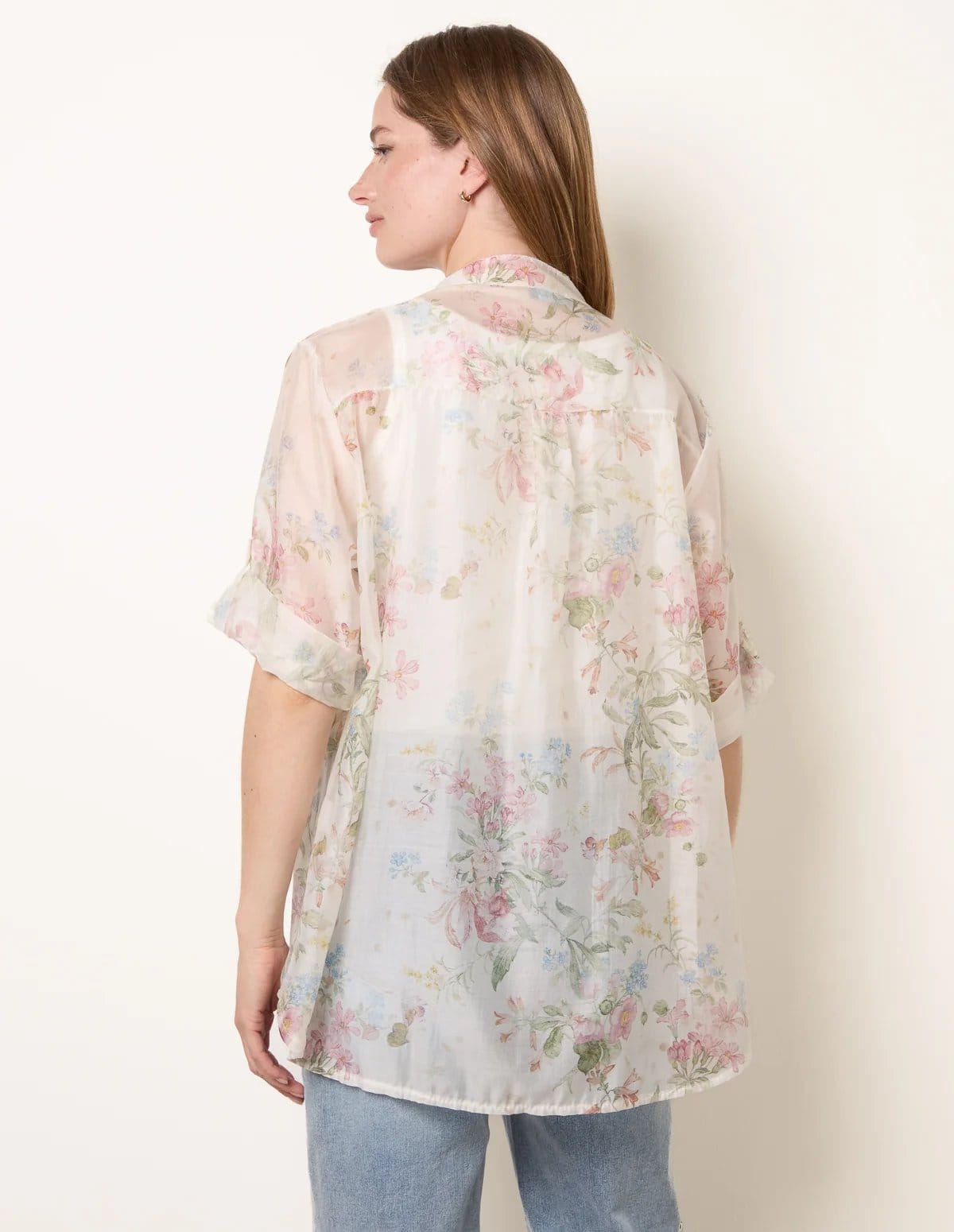 Blue Vanilla Sheer Floral Shirt - 4
