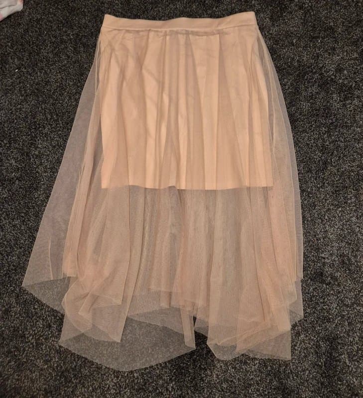 New Look Beige Tulle Midi Skirt, UK 12