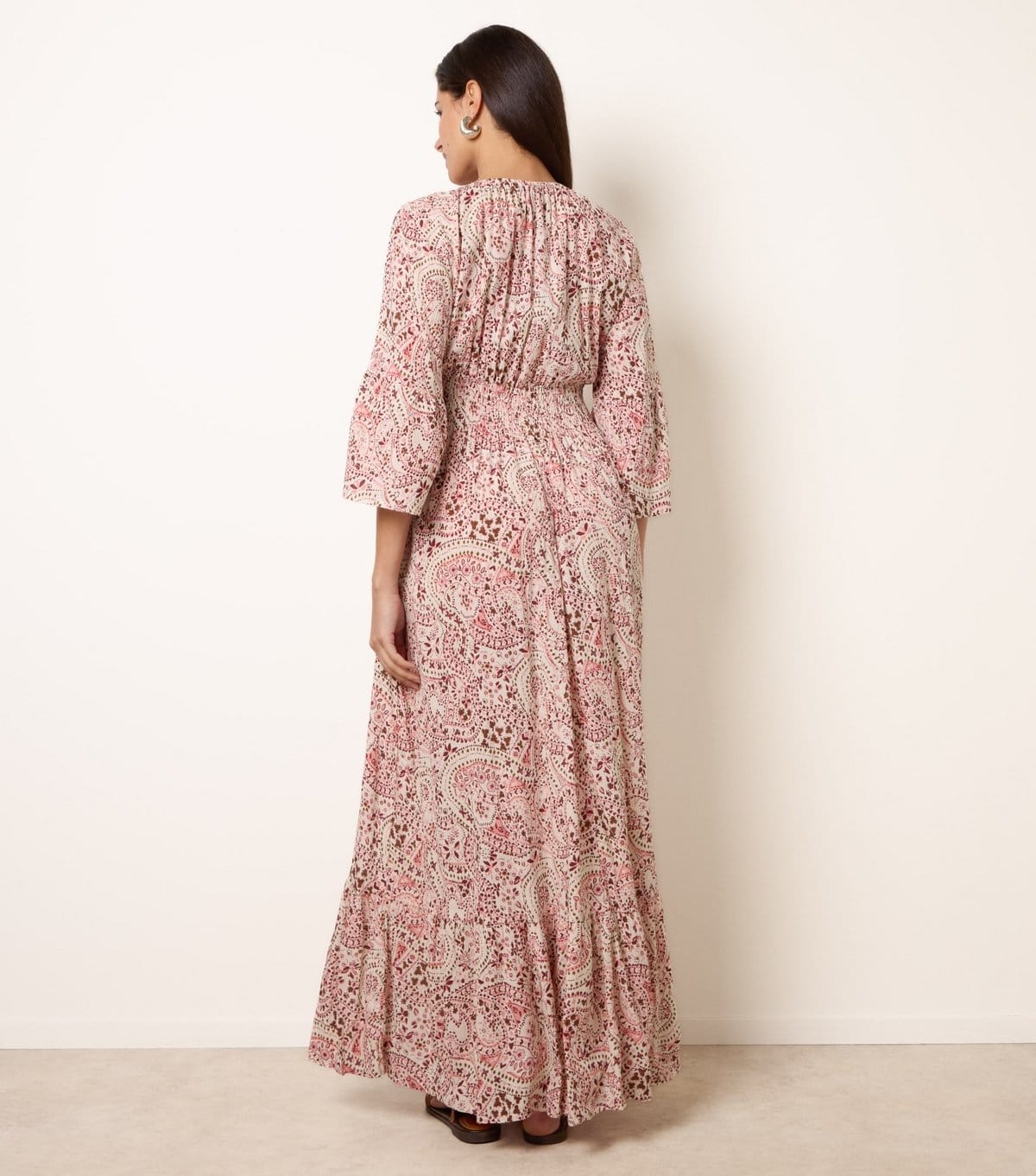 Blue Vanilla Women's Pink Printed V-Neck Midi Dress Blue Vanilla New Look - 4