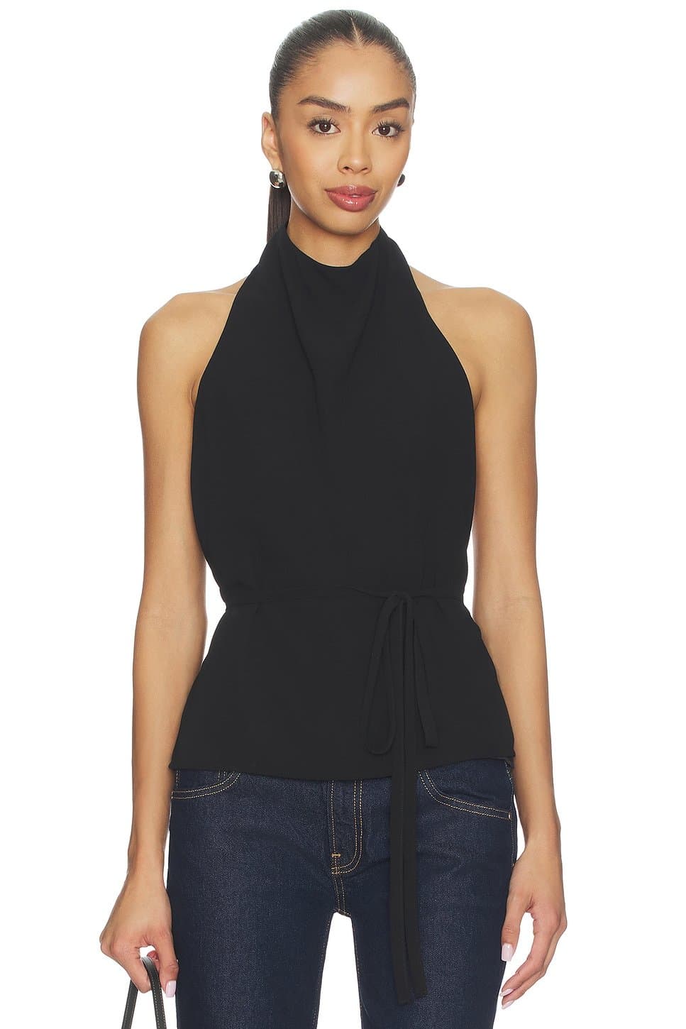 revolve Revolve Halter Sleeveless Top in Black