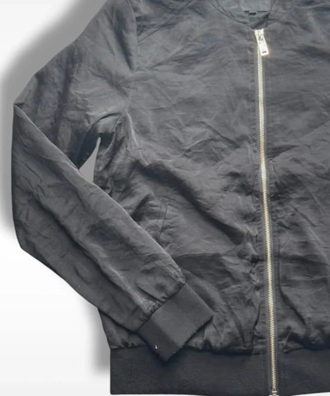 New Look New Look Black Satin Bomber Jacket Women’s Size 10 Y2K
