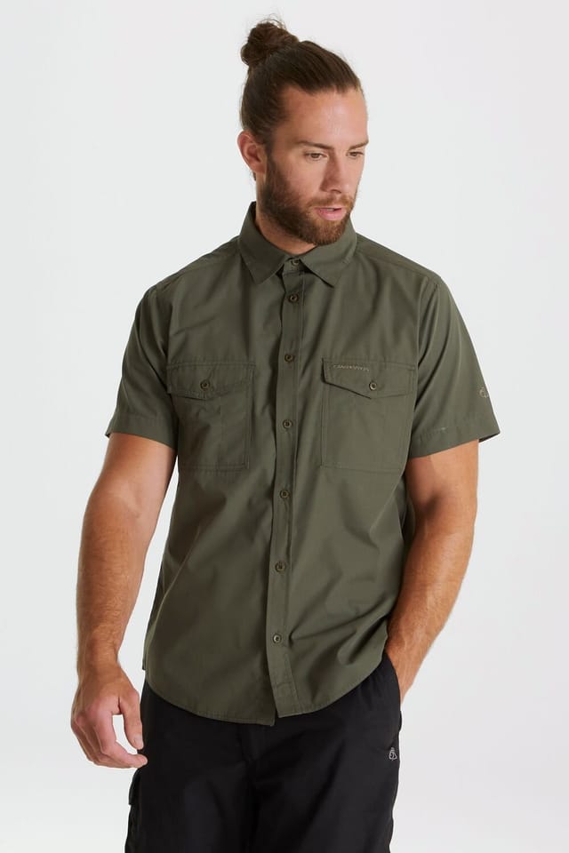 Craghoppers Craghoppers Men's NosiDefense Cotton-Blend 'Kiwi' Short Sleeve Shirt in Khaki - 3