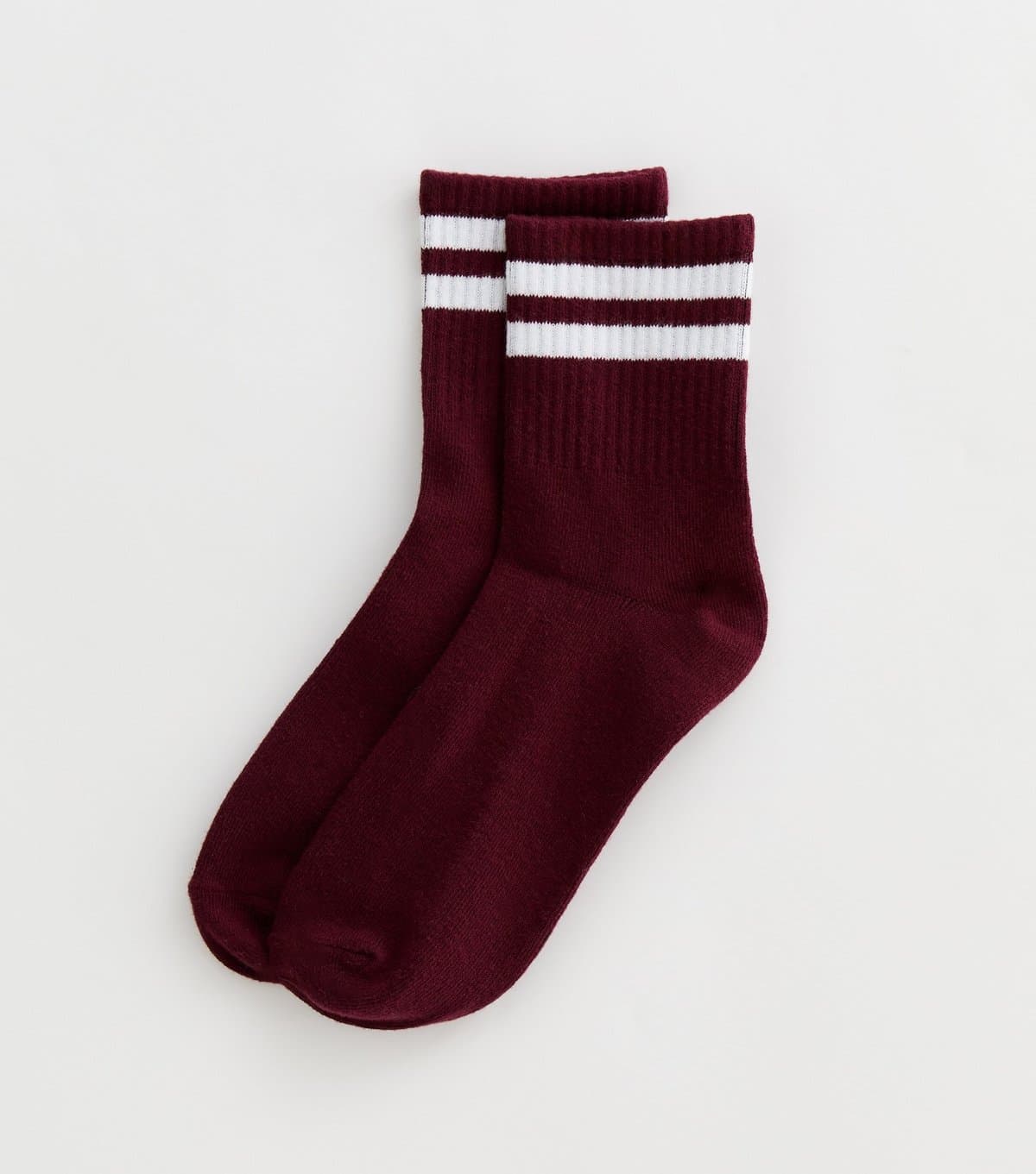 New Look Burgundy Stripe Tube Socks New Look