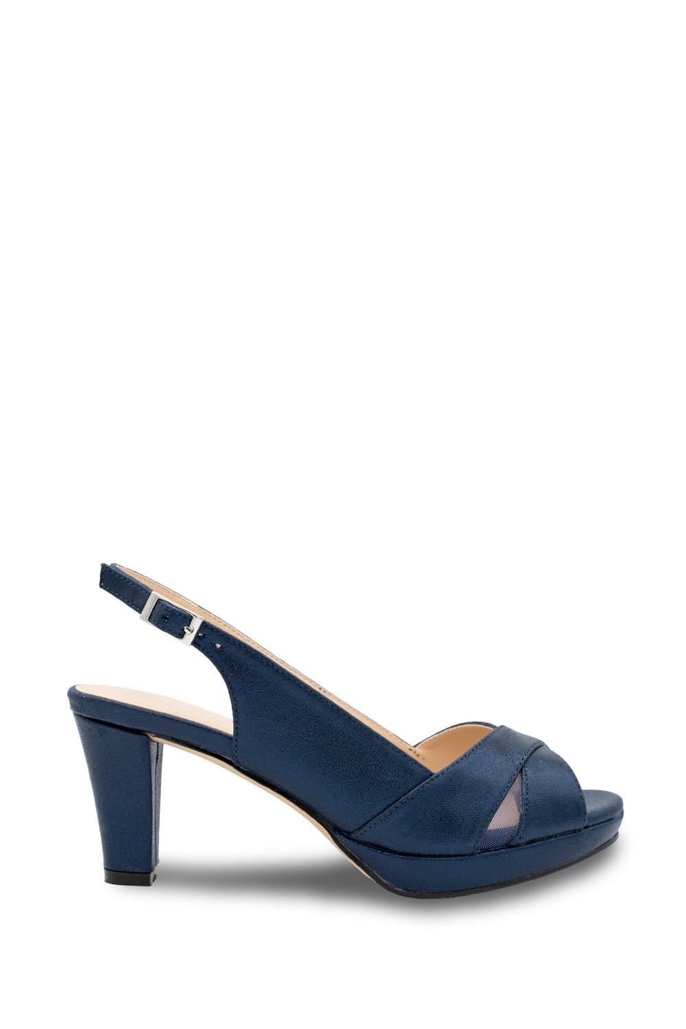 Paradox London Paradox London Women's Faux Leather 'Luisa' Sling Back Platform Sandal in Navy