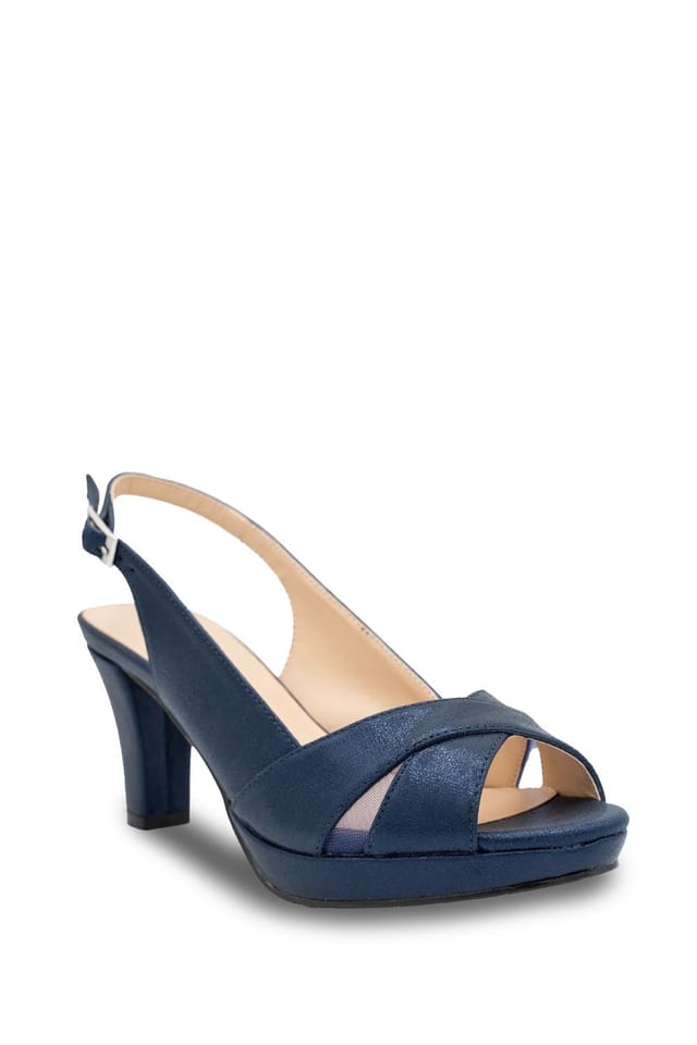 Paradox London Paradox London Women's Faux Leather 'Luisa' Sling Back Platform Sandal in Navy - 2