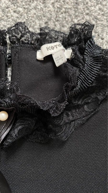Koton Black Lace Detail Oversized Blouse