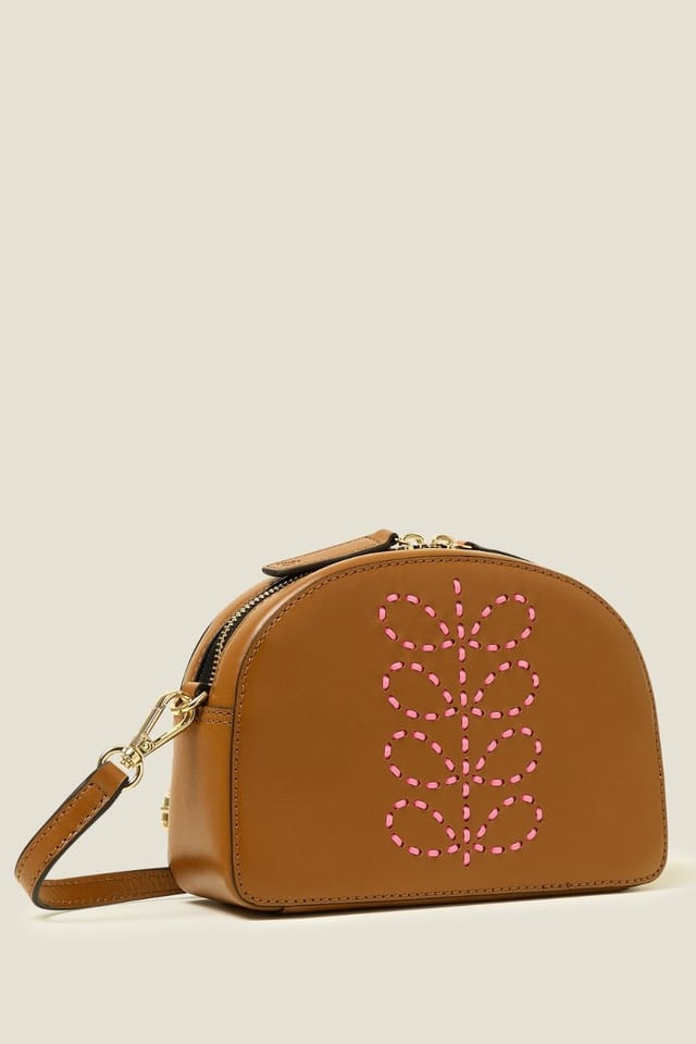 Orla Kiely Orla Kiely Women's Babaluna Leather Crossbody - Whipstitch Stem Tan in Brown - 2