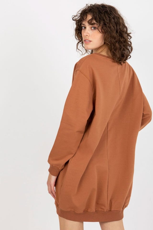 Love Lace Love Lace Women's Oversized Casual Printed Front Sweatshirt in Brown - 3