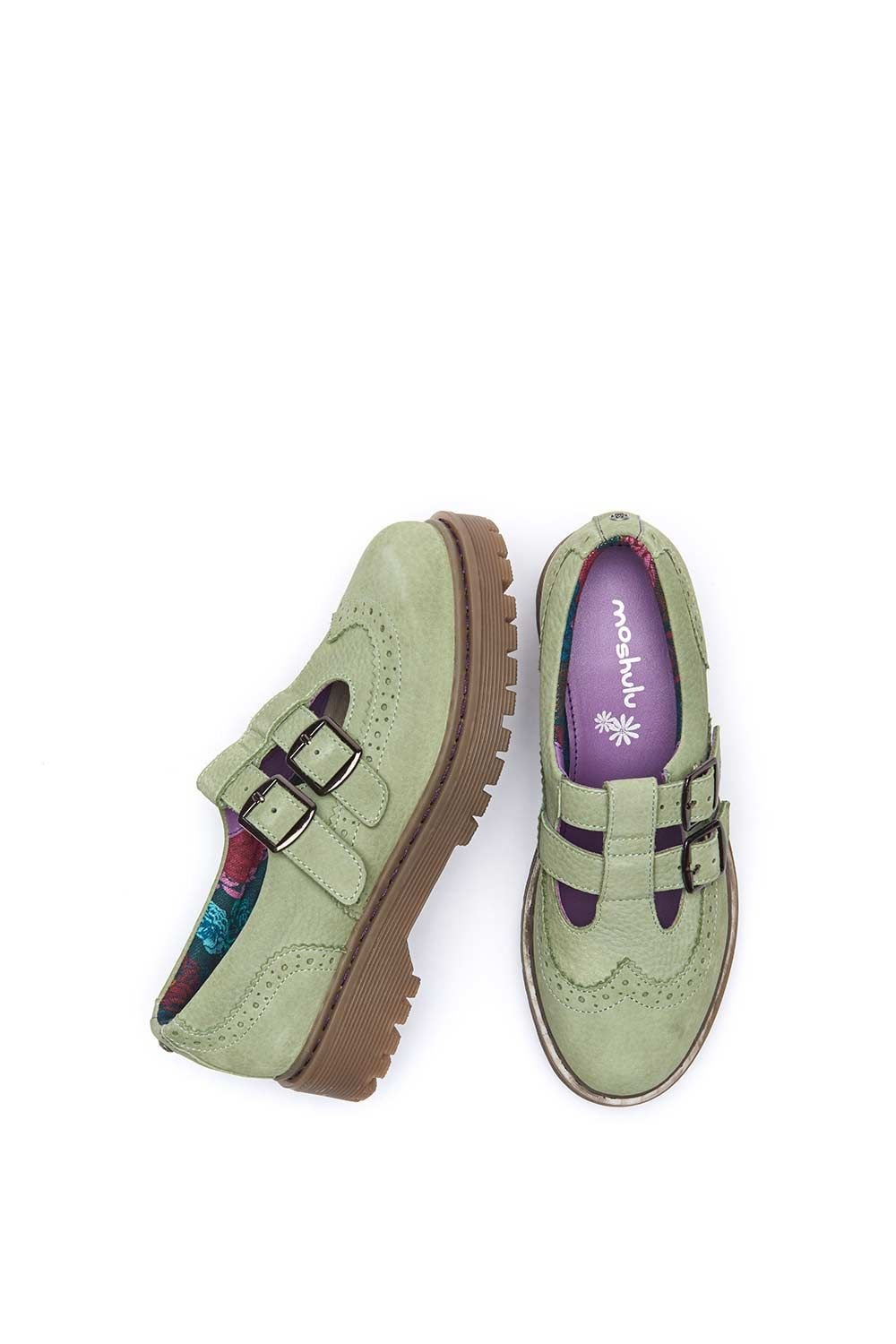 Moshulu Moshulu Women's 'Calthia' Chunky Nubuck Mary Jane Shoes in Light Green - 2