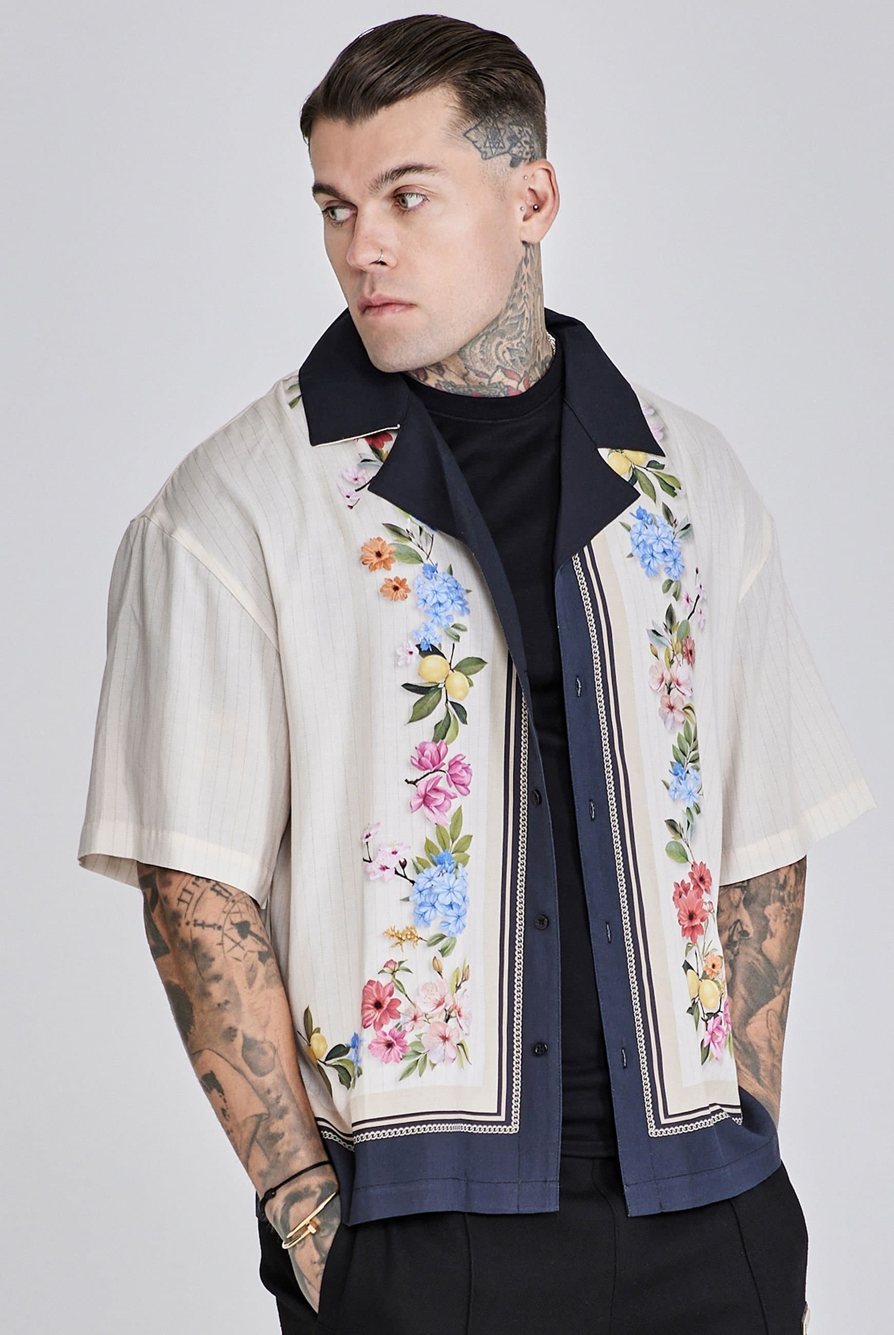 SikSilk SikSilk Men's Resort Shirt in Ecru