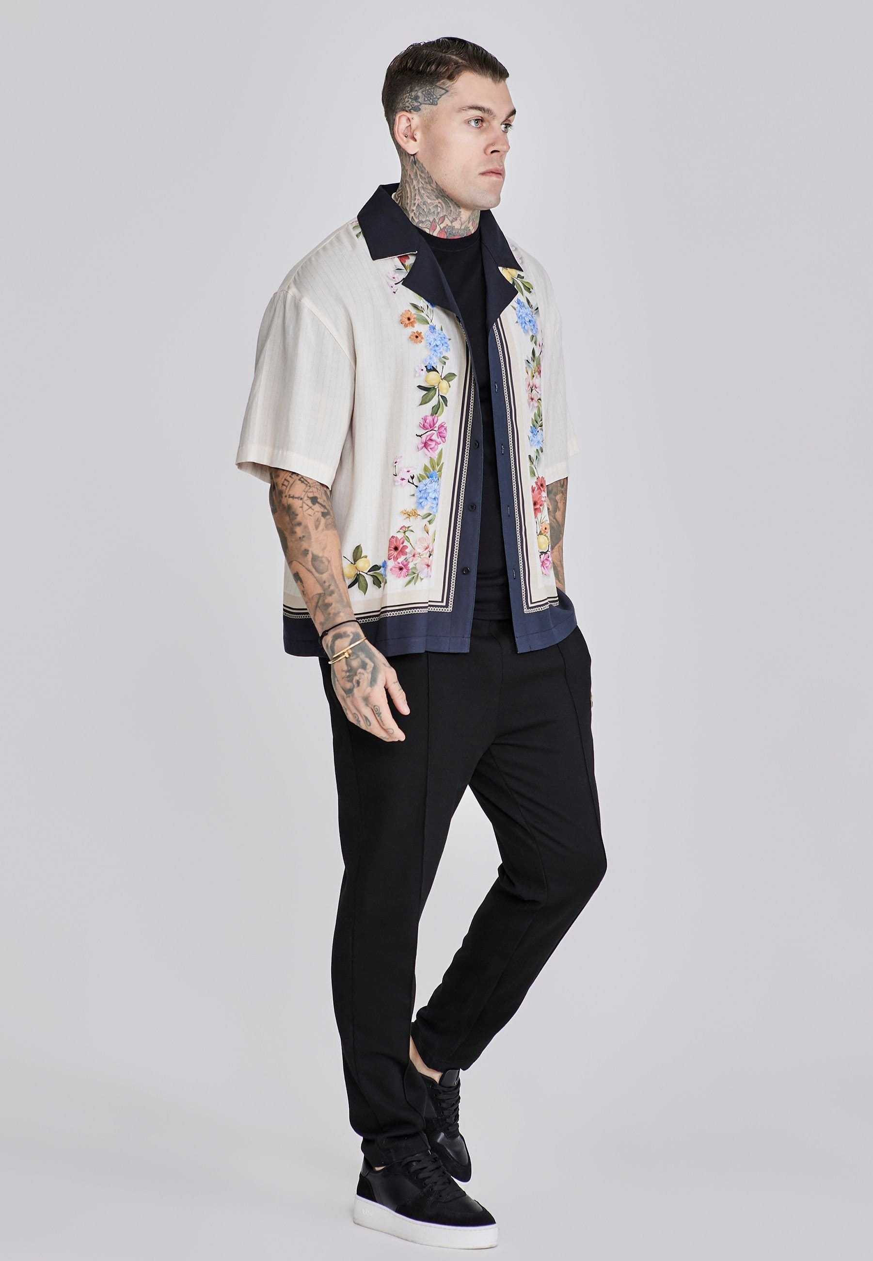 SikSilk SikSilk Men's Resort Shirt in Ecru - 4