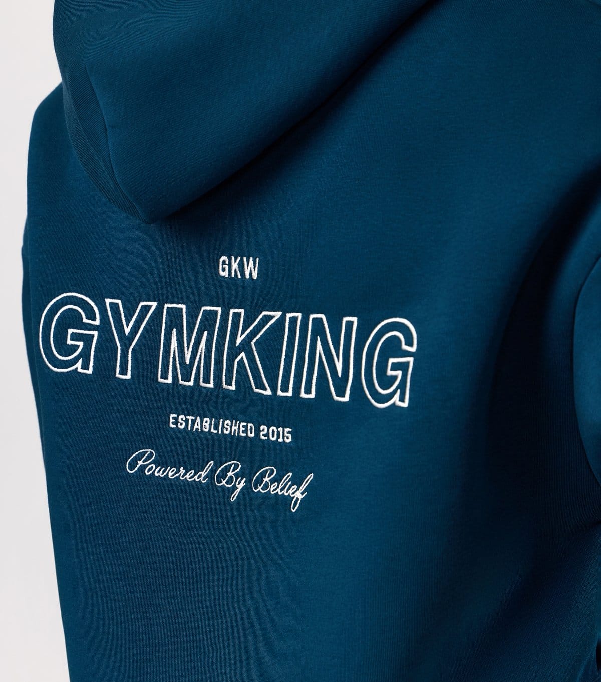 Gym King Women's Dark Blue Logo Print Oversized Hoodie Gym King New Look - 4