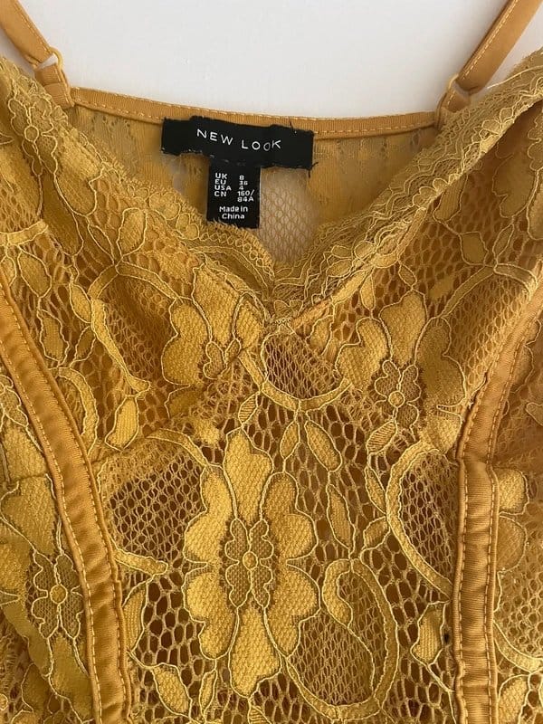 New Look Mustard Lace Bodysuit