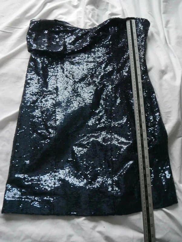 New Look New Look Sequin Dress Size 12 Ladies Evening Party Blue Strapless Cocktail Xmas