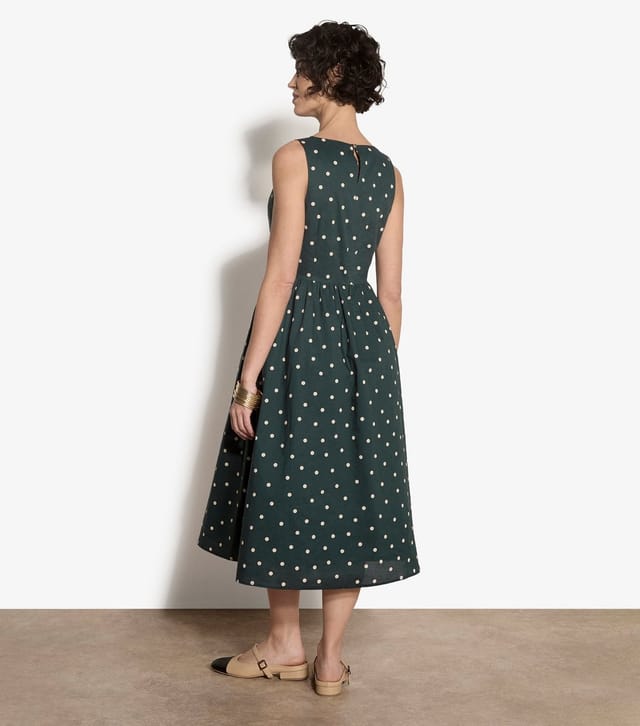 Apricot Women's Green Cotton Polka Dot Print Midi Dress Apricot New Look - 3