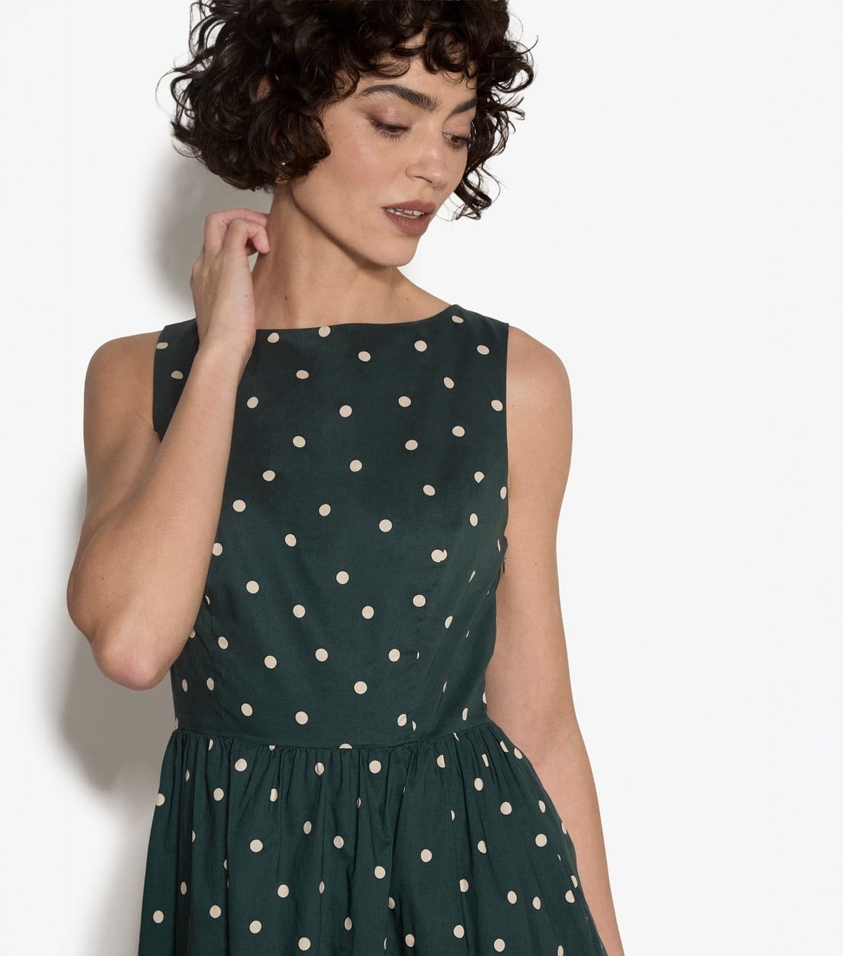 Apricot Women's Green Cotton Polka Dot Print Midi Dress Apricot New Look - 4