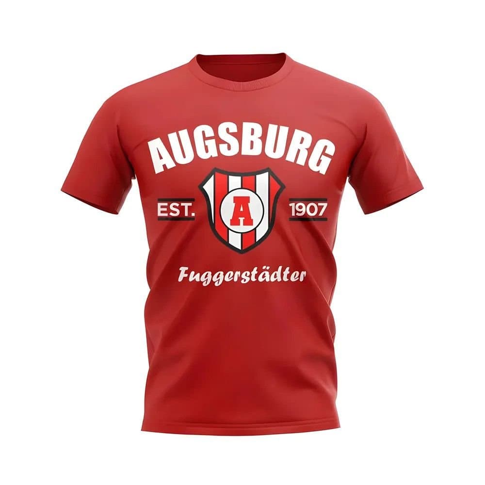 FC Augsburg FC Augsburg Men's Personalised Augsburg Established Football T-Shirt Red