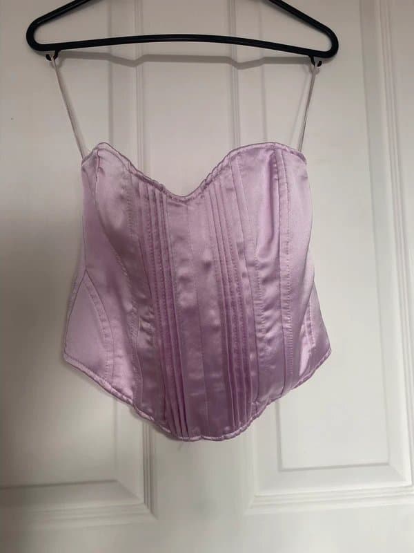 Bershka Satin pink corset top