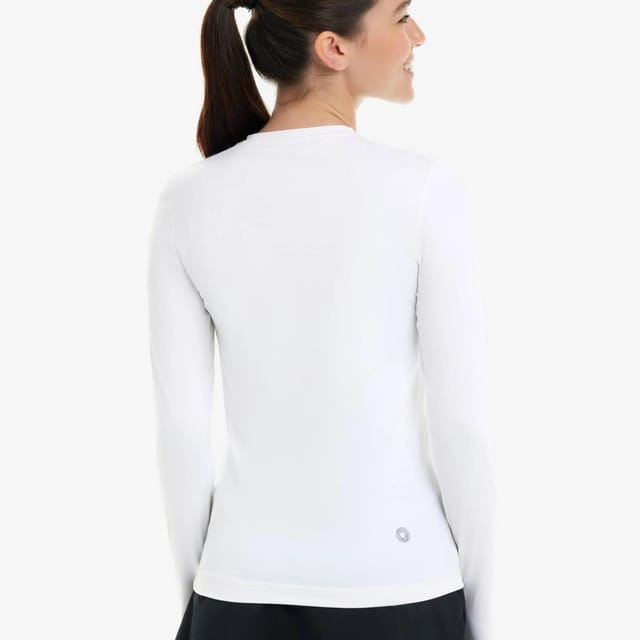 BloqUV BloqUV Women's Slim Fit UPF 50+ Sun Protection Long Sleeve Top in White - 3
