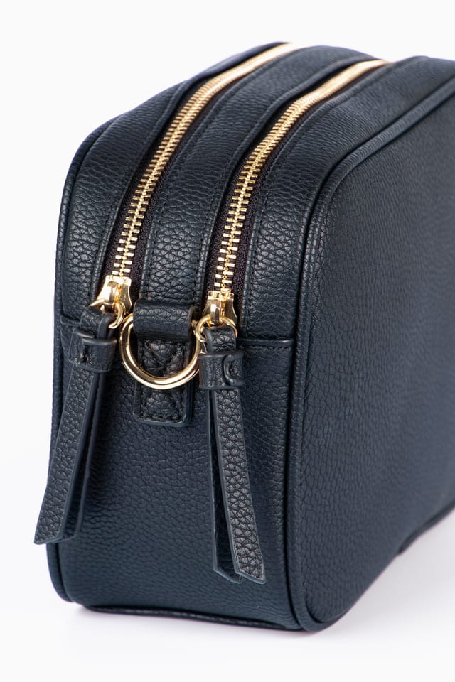 Etre Etre Women's Willa Crossbody Bag - Navy Blue, Pebbled Faux Leather - 2
