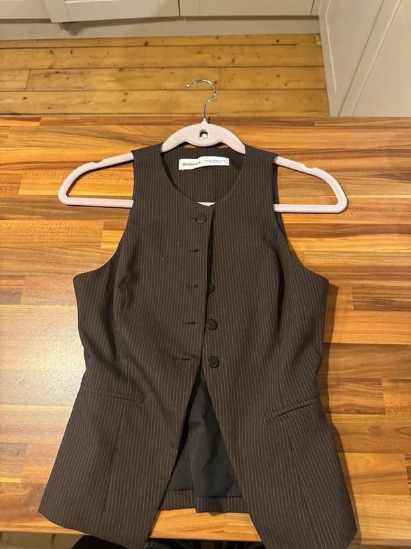 Bershka Brown striped waistcoat