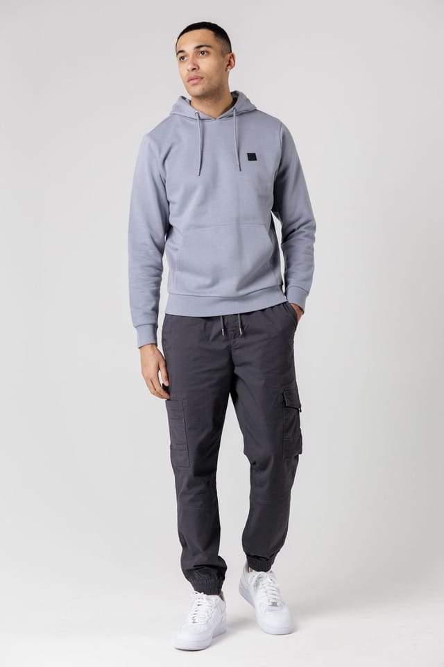 Tokyo Laundry Tokyo Laundry Men's Brushed Back Fleece Hoody with Small Chest Logo in Blue - 3